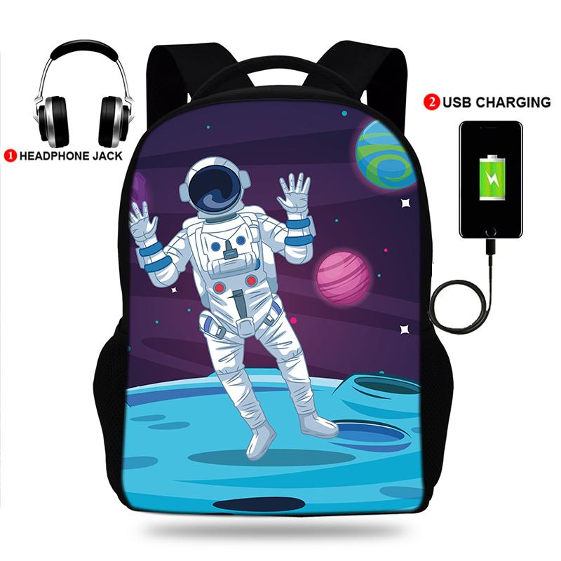 School Bags Cartoon Astronaut Print USB Boy Girl Kids Book Bag Large Capacity Teenagers Student Schoolbags Boys Backpack
School Bags Cartoon Astronaut Print USB Boy Girl Kids Book Bag Large Capacity Teenagers Student Schoolbags Boys Backpack