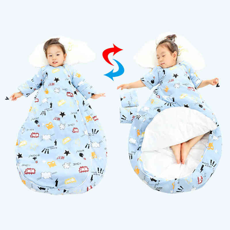 Sleeping Bag For Children 2.5Tog Baby Sleeping Bag Winter Thick Detachable Sleeves Anti-Kick Blanket Infant Quilt Sleepwear 220209