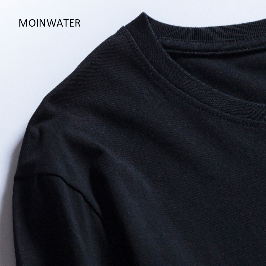 MOINWATER Women O-neck Long Sleeve T shirts Lady White Cotton Tops Female Soft Casual Tees Women's Black T-shirt MLT1901 210302