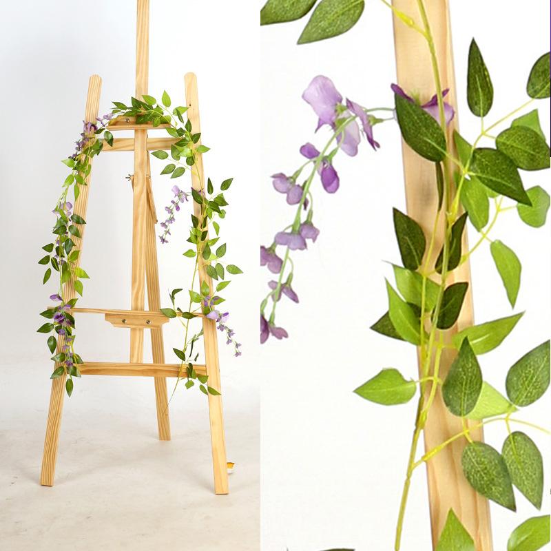 Silk Rose Vine Hanging Artificial Flowers for Wall Decoration Rattan Fake Plants Leaves Wisteria Garland Wedding Home Decoration