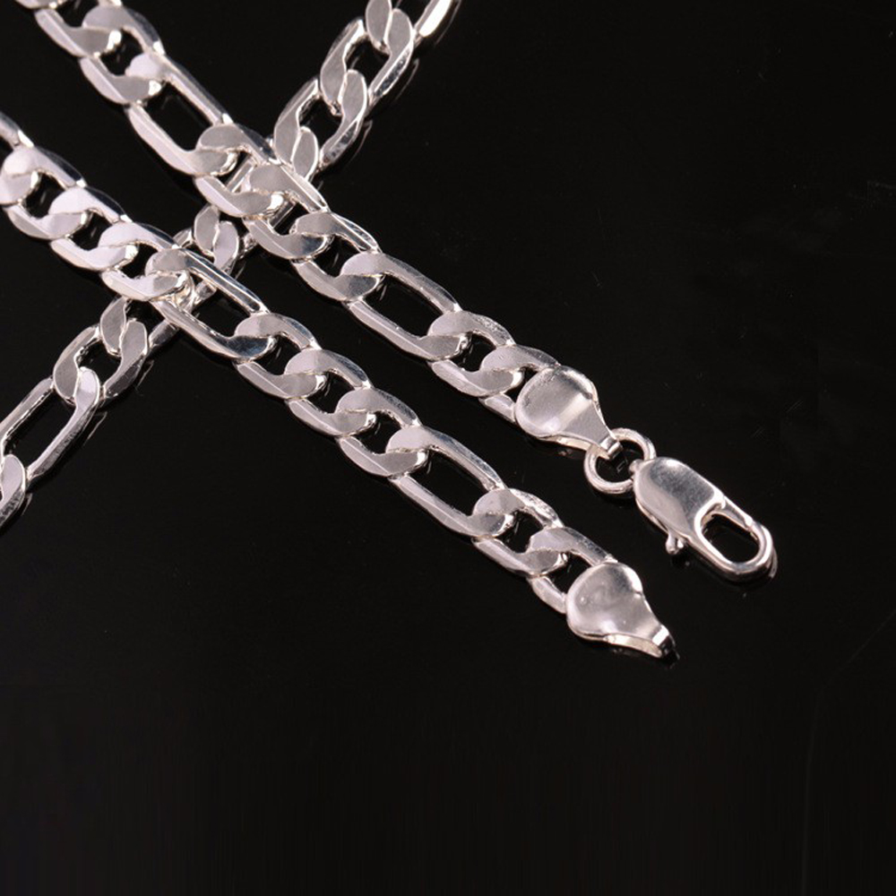 12MM Width 925 Silver Men Neck Chain Necklace Jewelry Fashion 1830 inch Length Men039s High Quality Curb Cuban Jewerly Gift Fa
