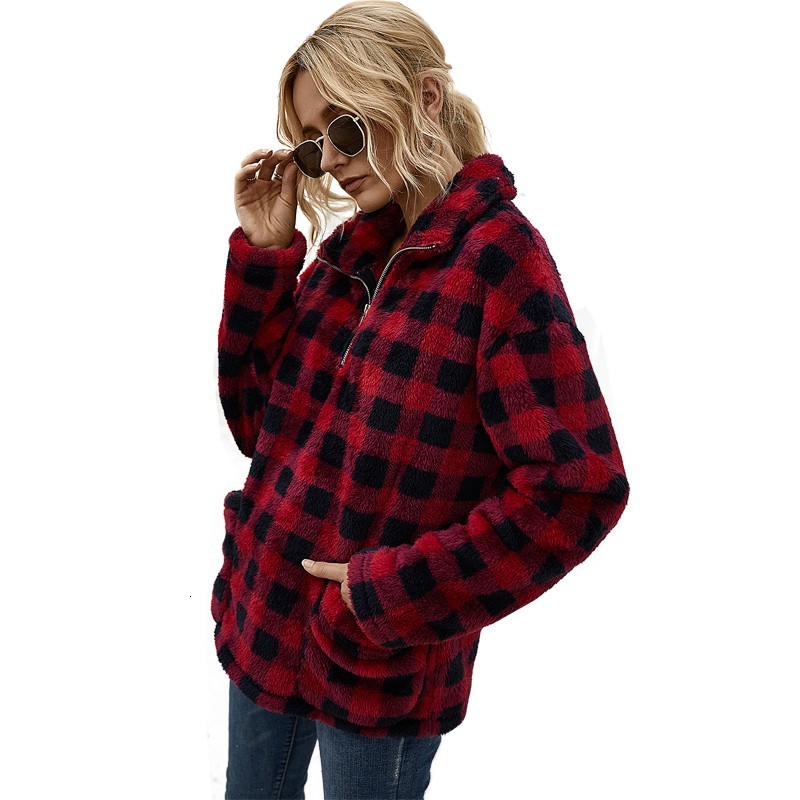 2021 New Plaid Zipped Sweatshirt Women Autumn Winter Long Sleeve Plus Veet Warm Pocket Tops Female Vintage Pullover Sc6y, Red
2021 New Plaid Zipped Sweatshirt Women Autumn Winter Long Sleeve Plus Veet Warm Pocket Tops Female Vintage Pullover Sc6y, Red