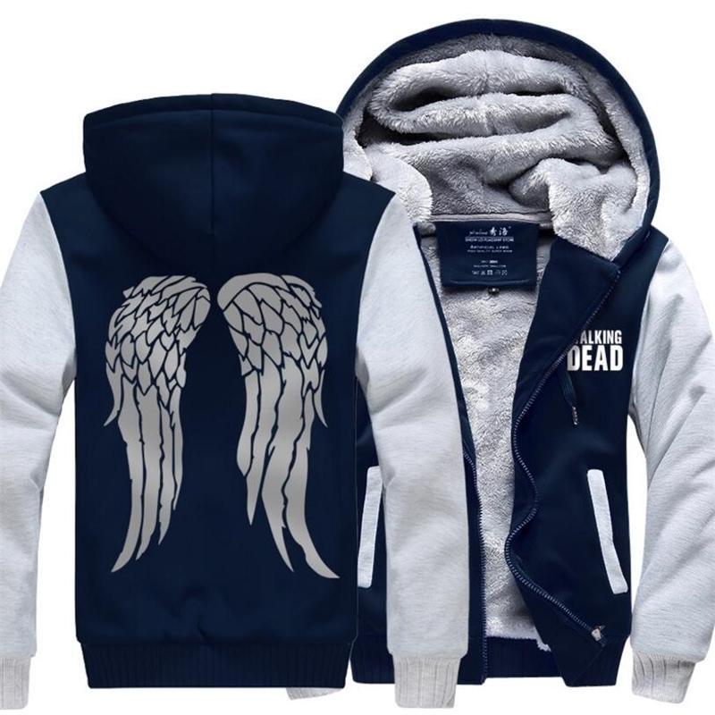 hip hop style streetwear The Walking Dead sweatshirts men new winter thicken hoodies coat men's sportswear fashion hooded 201020