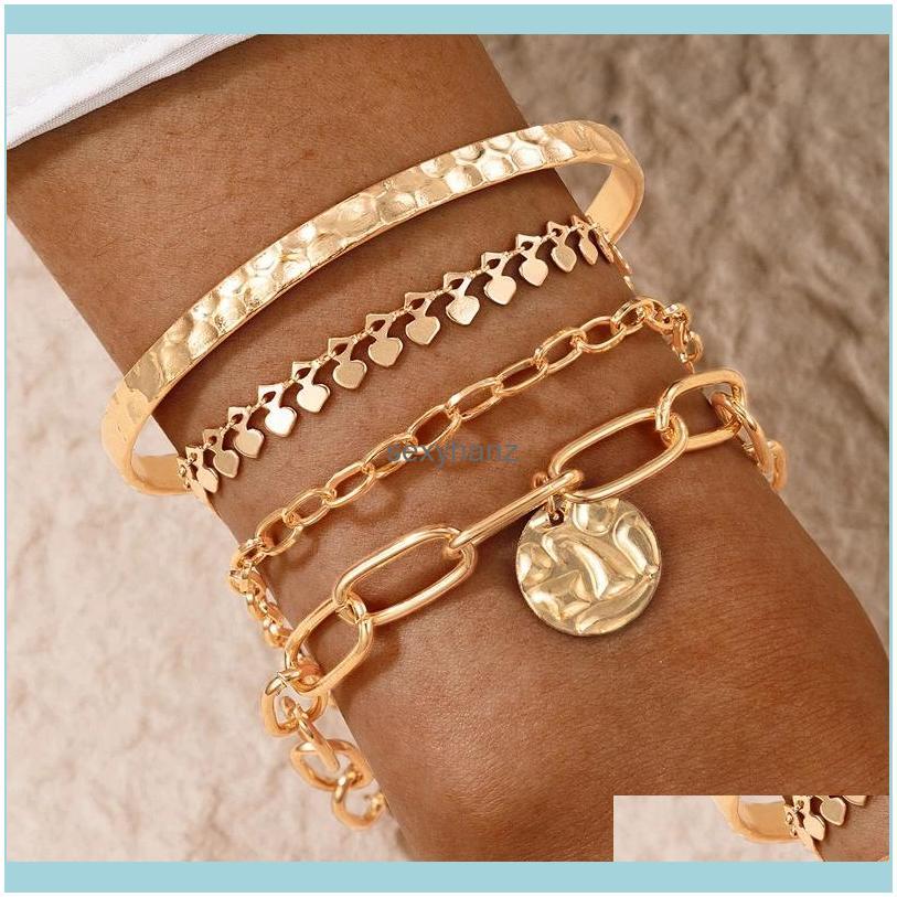Link, Chain 4Pcs/Sets Charms Tassel Gold Bracelets For Women Hollow Geometric Alloy Metal Open Bangle Jewelry Aessories Drop Delivery 2021 M
Link, Chain 4Pcs/Sets Charms Tassel Gold Bracelets For Women Hollow Geometric Alloy Metal Open Bangle Jewelry Aessories Drop Delivery 2021 M