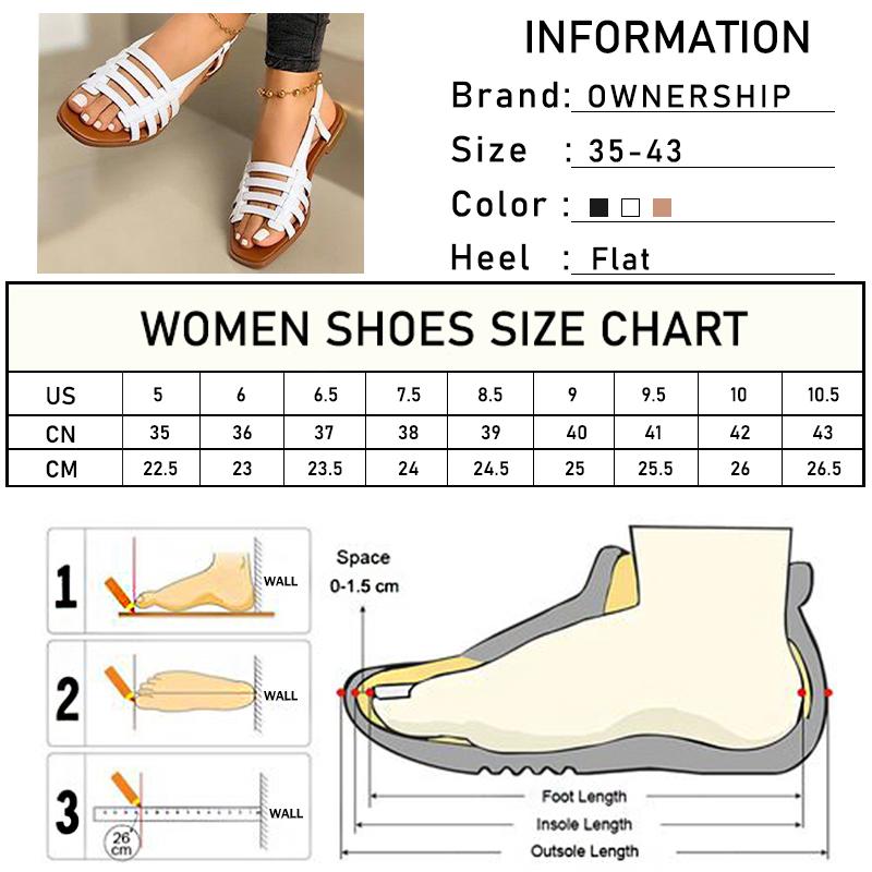 2021 Women Sandals Woman Gladiator Open Toe Casual Beach Shoes Female Hollow Out Flats Women's Outdoor Summer Footwear Plus Size