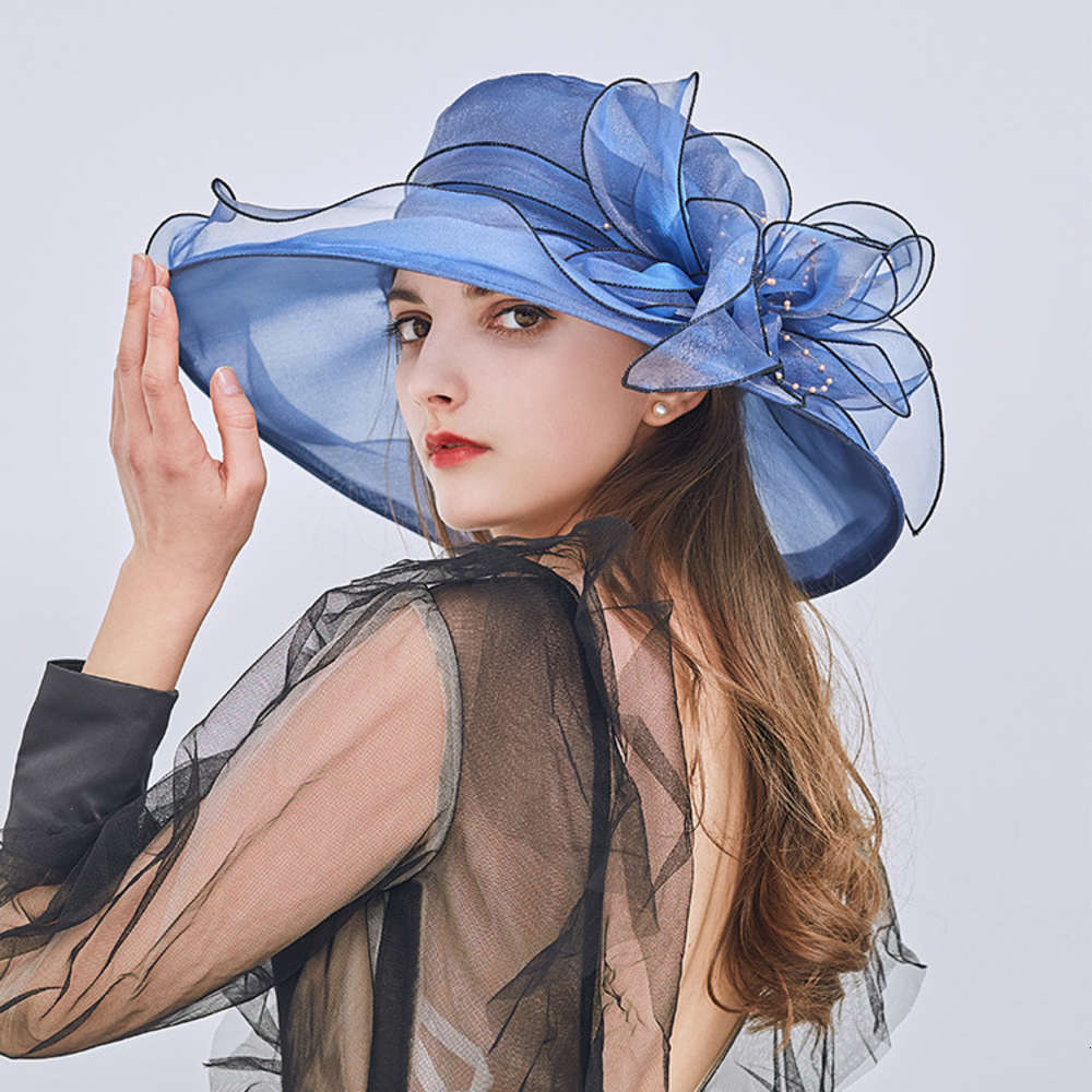 Summer Korean flower screen sun hat Beach Sun Hat Women's Organza, Blue;gray 
Summer Korean flower screen sun hat Beach Sun Hat Women's Organza, Blue;gray