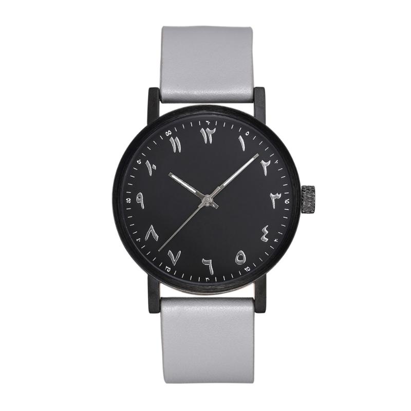 Wristwatches Pink Cohome Unisex Wristwatch Arabic Alphabet Markers Dial Face Genuine Leather Strap, White-grey
Wristwatches Pink Cohome Unisex Wristwatch Arabic Alphabet Markers Dial Face Genuine Leather Strap, White-grey