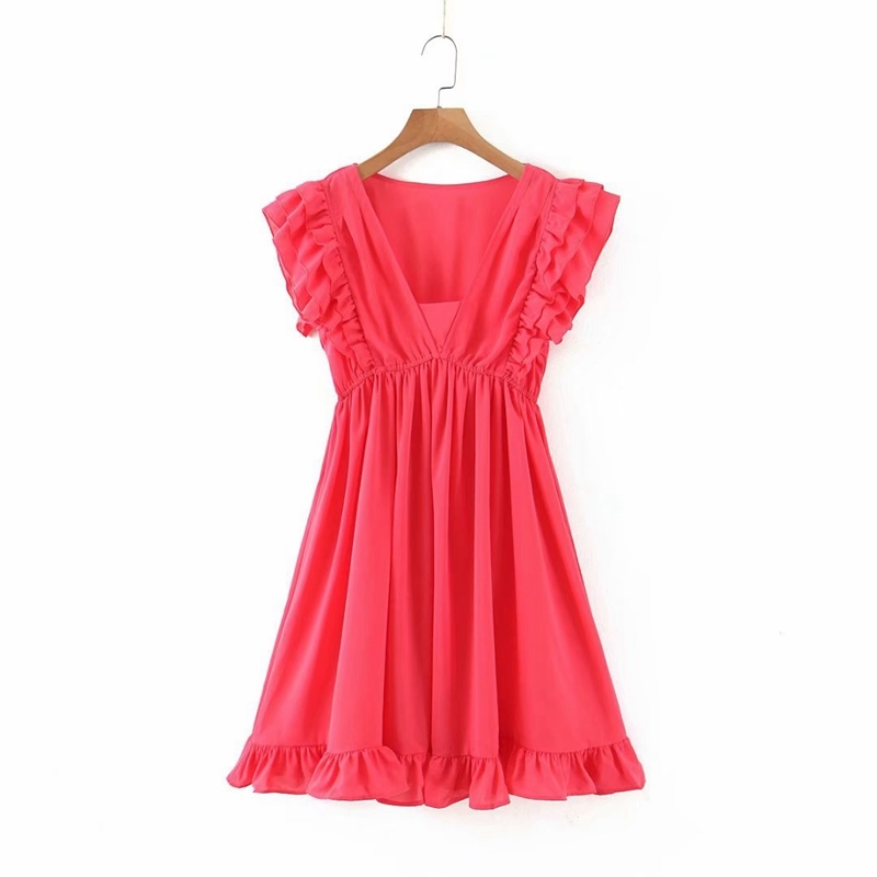 Women Summer V neck Cacading Ruffles Dress Sleeveless A-line High Waist Party Knee Length Chiffon Beach XZ2444 210525, Pink
Women Summer V neck Cacading Ruffles Dress Sleeveless A-line High Waist Party Knee Length Chiffon Beach XZ2444 210525, Pink