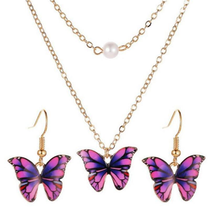 Earrings & Necklace Fashion 2021 Purple Butterfly Pendant For Women Vintage Metal Wedding Choker Jewelry Accessories, Silver
Earrings & Necklace Fashion 2021 Purple Butterfly Pendant For Women Vintage Metal Wedding Choker Jewelry Accessories, Silver