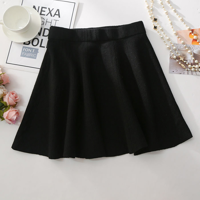 SURMIITRO Knitted Mini Skirts Women Spring Autumn Winter Casual Elastic High Waist Korean A Line Blue Black Skirt Female 210306