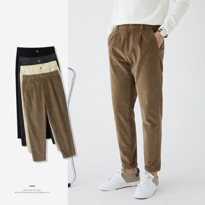 2021 New Twinter Thickened Corduroy Men's Slim Fashion Retro Cotton Harem Men Streetear Wild High-quality Pants Mens Trousers Or8o, Black
2021 New Twinter Thickened Corduroy Men's Slim Fashion Retro Cotton Harem Men Streetear Wild High-quality Pants Mens Trousers Or8o, Black