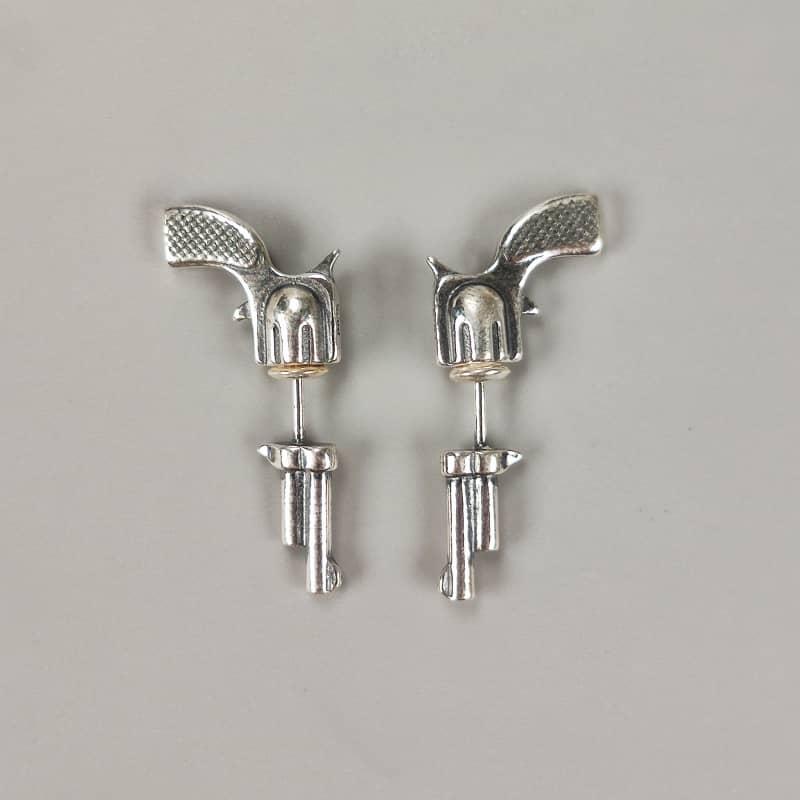 Stud Fashion Jewelry Silver 925 Sterling Earrings Rock Revolver Gun Pistol Party Hip Hop, Golden;silver
Stud Fashion Jewelry Silver 925 Sterling Earrings Rock Revolver Gun Pistol Party Hip Hop, Golden;silver