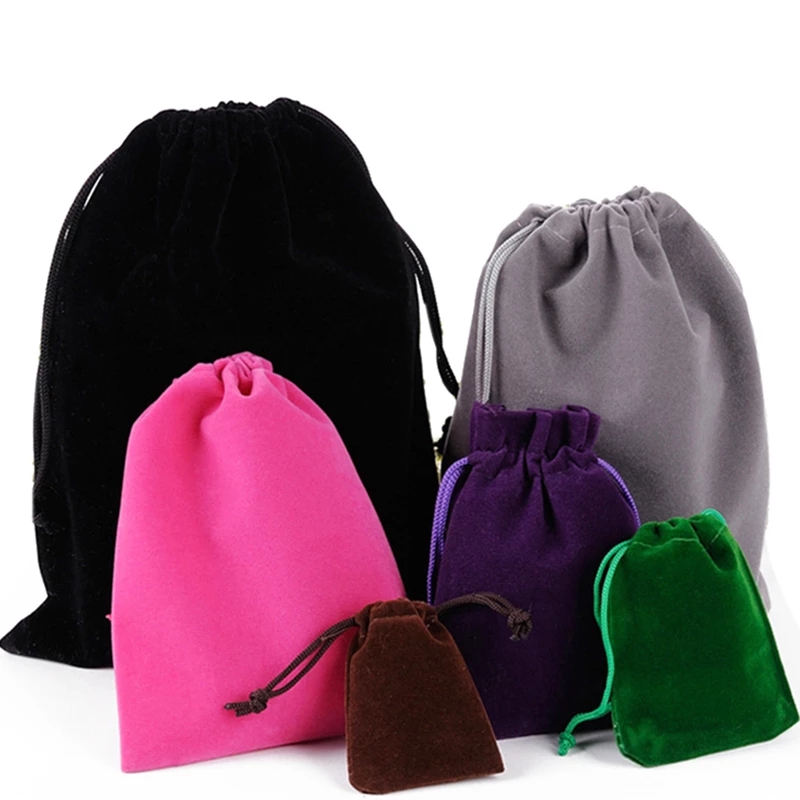 7cm*9cm High-grade Velvet Cloth Drawstring Bags Jewelry Pouches Small Candy Gift Bags Christmas Party Festival Wedding Favors Packing Bags