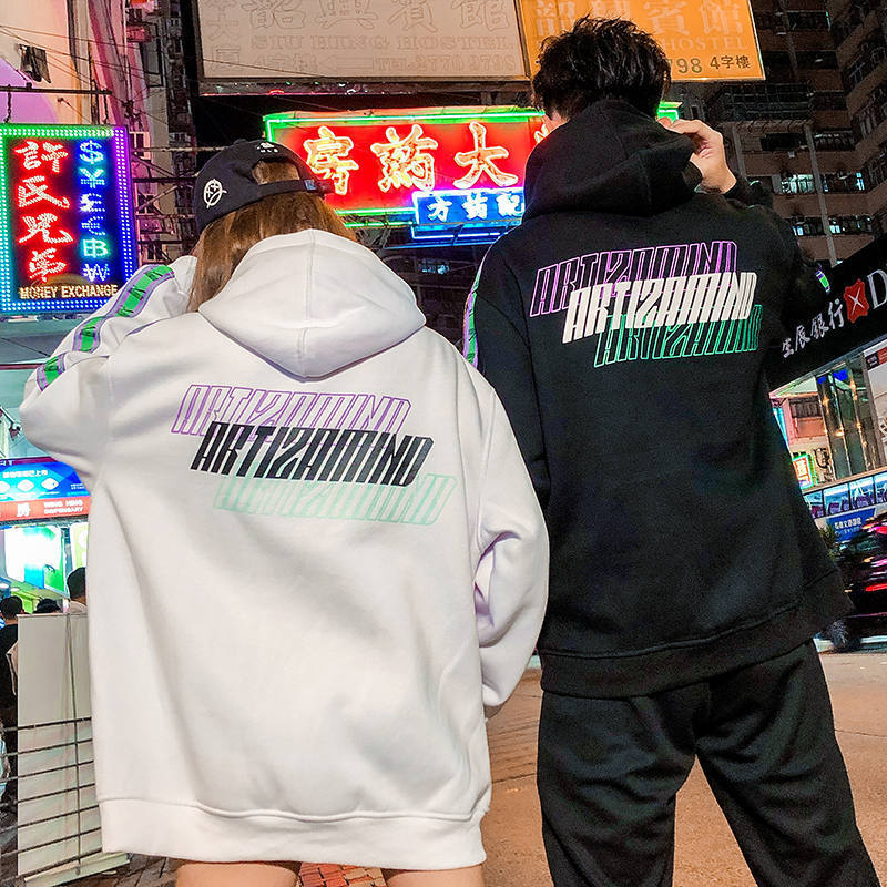 Men Hip Hop Hoodie Sweatshirt Drunk Illusion Chinese Character Hoodie Streetwear Casual Black Hooded Pullover Cotton Autumn 201020