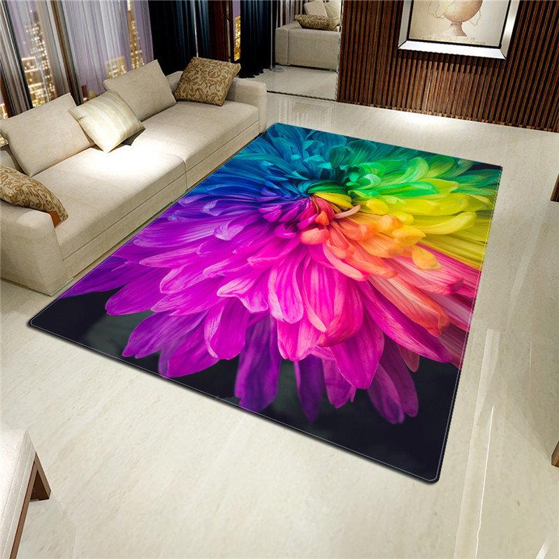 Carpets 2021 Rose Carpet 3D Mat For Living Room Flower Rug Bathroom Anti-slip Absorb Kitchen Home Decor Doormat Custom