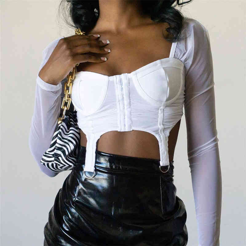 Spring Arrivals Solid Color Square Coollar Long Sleeve Open Back Sexy Slim Mesh Buttom T-shirt MZ615 210525, White
Spring Arrivals Solid Color Square Coollar Long Sleeve Open Back Sexy Slim Mesh Buttom T-shirt MZ615 210525, White