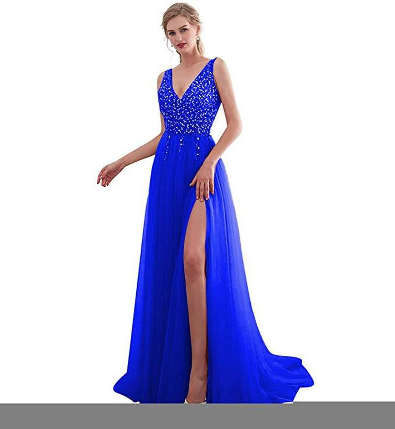 Beaded Prom Dress 2021 XL Pink High Score Tulle Sweeping Train Sleeveless Evening Dress A-shaped Lace Open Back