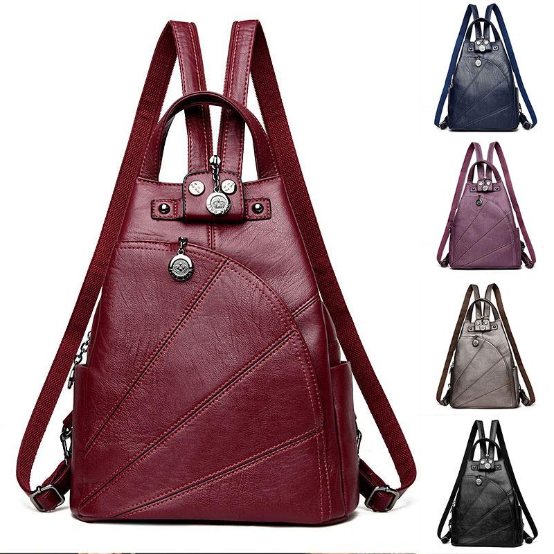 Fashion Women Leather Backpacks Female Anti-theft Shoulder Bag Sac A Dos Ladies Bagpack Vintage School Bags Girls Travel Bag, Red
Fashion Women Leather Backpacks Female Anti-theft Shoulder Bag Sac A Dos Ladies Bagpack Vintage School Bags Girls Travel Bag, Red