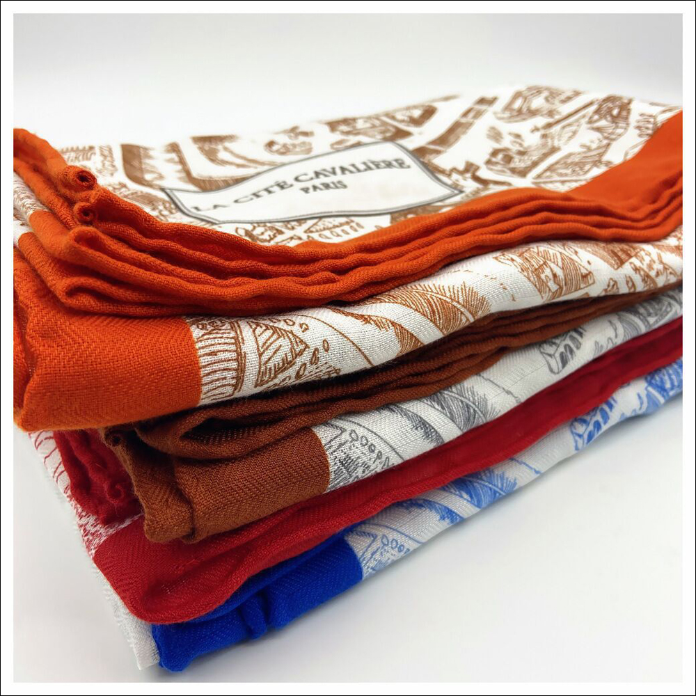 Silk Cashmere Twill Scarf 130 Hand Rolled Scarf Vintage Silk Cashmere Scarf Shawl Stole
