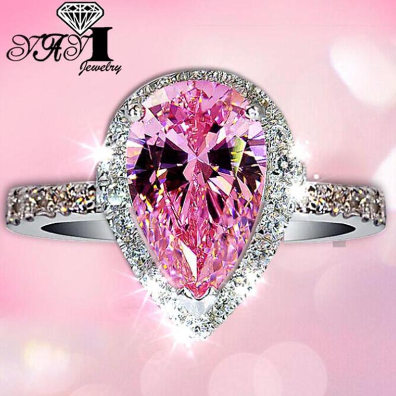 Wedding Rings YaYI Fashion Women Jewelry Ring 4CT Pink Zircon Silver Color Engagement Party Gifts, Slivery;golden
Wedding Rings YaYI Fashion Women Jewelry Ring 4CT Pink Zircon Silver Color Engagement Party Gifts, Slivery;golden