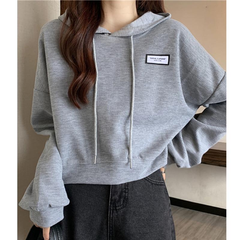 Women's Hoodies & Sweatshirts Waffle Hoodie Autumn Winter 2021 Design Sense Short Loose Long Sleeve Coat, Black
Women's Hoodies & Sweatshirts Waffle Hoodie Autumn Winter 2021 Design Sense Short Loose Long Sleeve Coat, Black