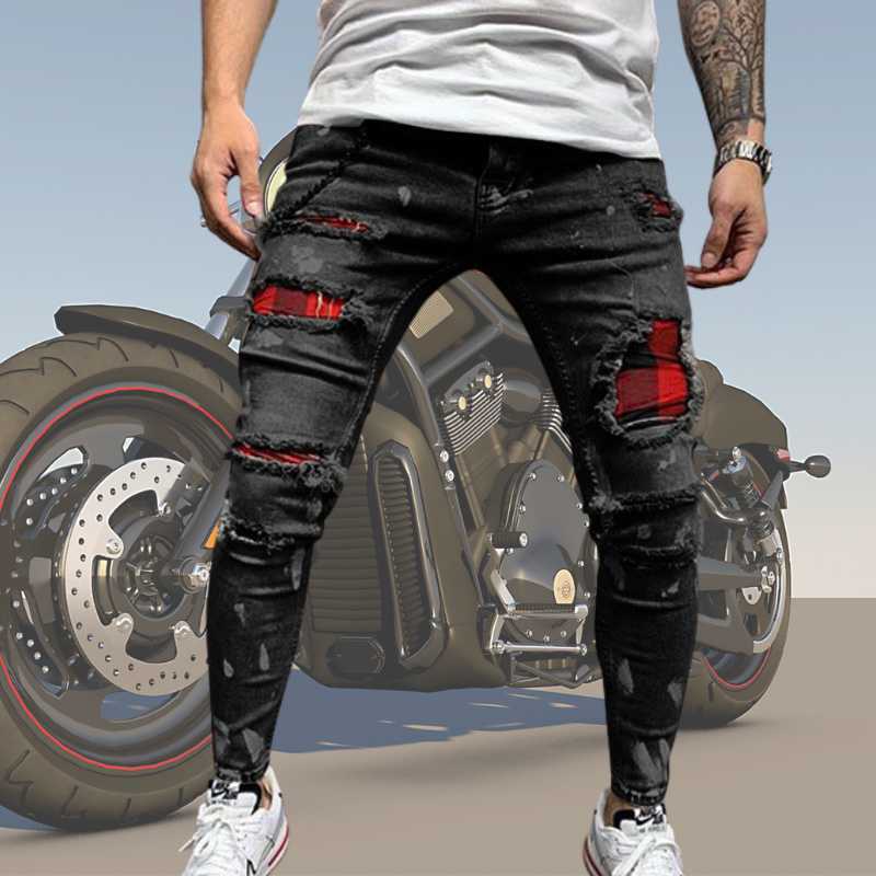 Men's Ripped Skinny Jeans Slim Locomotive Hole Pencil Pants Zipper Biker Hip Hop Denim pants Jogging Street Clothes Man X0621, Gray1993
Men's Ripped Skinny Jeans Slim Locomotive Hole Pencil Pants Zipper Biker Hip Hop Denim pants Jogging Street Clothes Man X0621, Gray1993