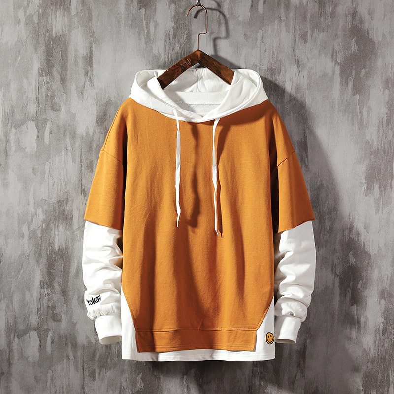 SingleRoad Men's Hoodies Plain Solid Patchwork Sweatshirt Male Hip Hop Harajuku Japanese Streetwear Pink Hoodie Men Sweatshirts 201103