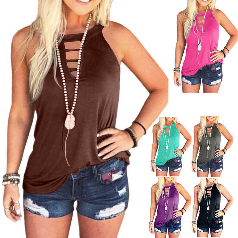 Spring O-Neck Hollow Out Ladies Tank Top Y2k Casual Loose Plus Size Sleeveless Shirt Solid Color Women Clothing Thin Summer Tops 210604