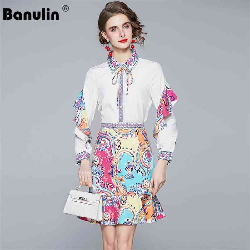 Summer Fashion Runway 2 Pieces Skirts Suits Women's Ruffles Long Sleeve Floral Print Tops and Mermaid Skirt Set Boho Suit 210603, Mixed color
Summer Fashion Runway 2 Pieces Skirts Suits Women's Ruffles Long Sleeve Floral Print Tops and Mermaid Skirt Set Boho Suit 210603, Mixed color