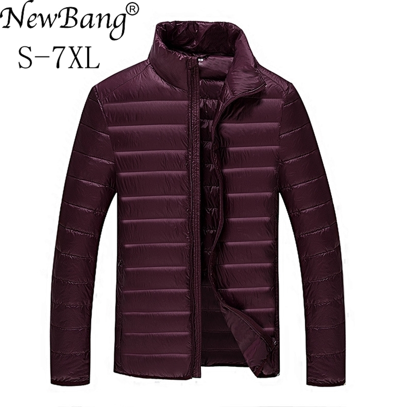 NewBang Plus 5XL 6XL 7XL Duck Down Jacket Men's Feather Ultralight Down Jacket For Men Park Outwear With Carry Bag Overcoat 201225