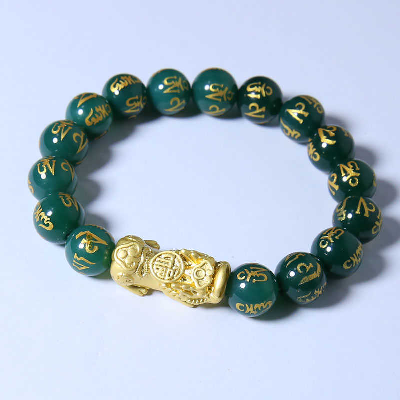 Wholesale Charm Lucky Fortune Natural Feng Shui Black Obsidian Pixiu Bracelet For Men and Women