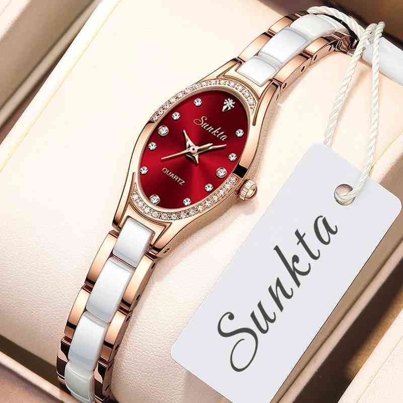 Wrist watches 2022 Sunkta Women Ceramic watch band Oval Quartz Elegant ladies Waterproof Clock Luxury Brand Women's 0724, Rose gold
Wrist watches 2022 Sunkta Women Ceramic watch band Oval Quartz Elegant ladies Waterproof Clock Luxury Brand Women's 0724, Rose gold