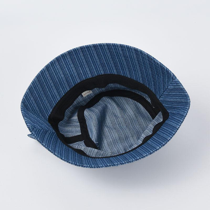Wide Brim Hats 2021 Women Striped Denim Bucket Hat Fashion Metal Buckle Fisherman Sun Protection Japanese Leisure Basin Wholesale
