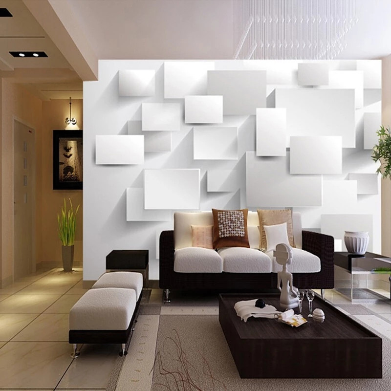 Custom Wall Mural Modern 3D Stereoscopic Large Mural Wallpaper Box Cube Wall Paper Sofa Bedroom Wallpaper Murals
