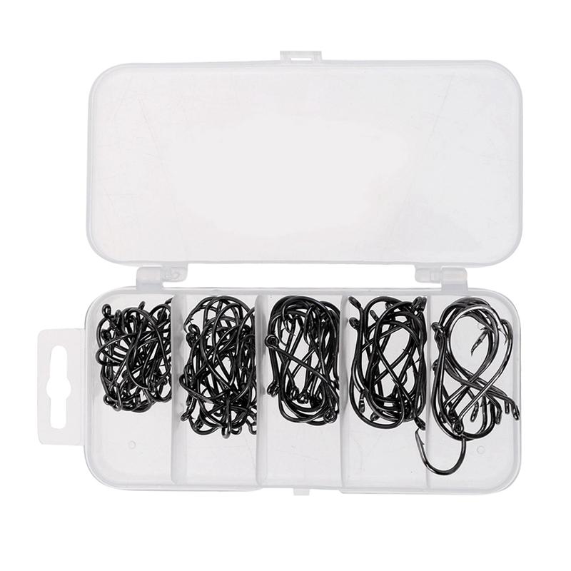 75 Pcs Fishing Hooks High Carbon Steel Barbed Hook Soft Bait Jig Heads Bass Trout Fish Hooks Saltwater with Plastic Box
75 Pcs Fishing Hooks High Carbon Steel Barbed Hook Soft Bait Jig Heads Bass Trout Fish Hooks Saltwater with Plastic Box