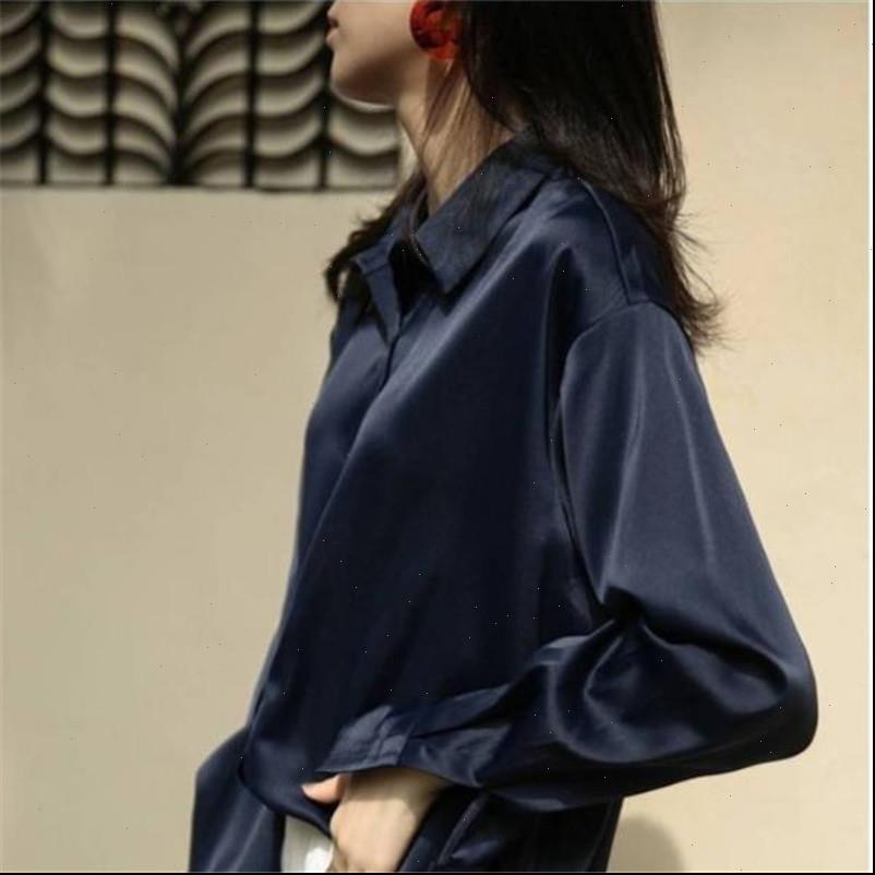 women shirt chic casual loose poplin female temperamen silk blouse elegant korean solid color oversize top, White
women shirt chic casual loose poplin female temperamen silk blouse elegant korean solid color oversize top, White