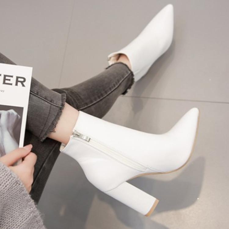 Boots 10CM Increase Winter European Thick Heel Short Pointed Toe High Women's White Ankle 2021, Black
Boots 10CM Increase Winter European Thick Heel Short Pointed Toe High Women's White Ankle 2021, Black