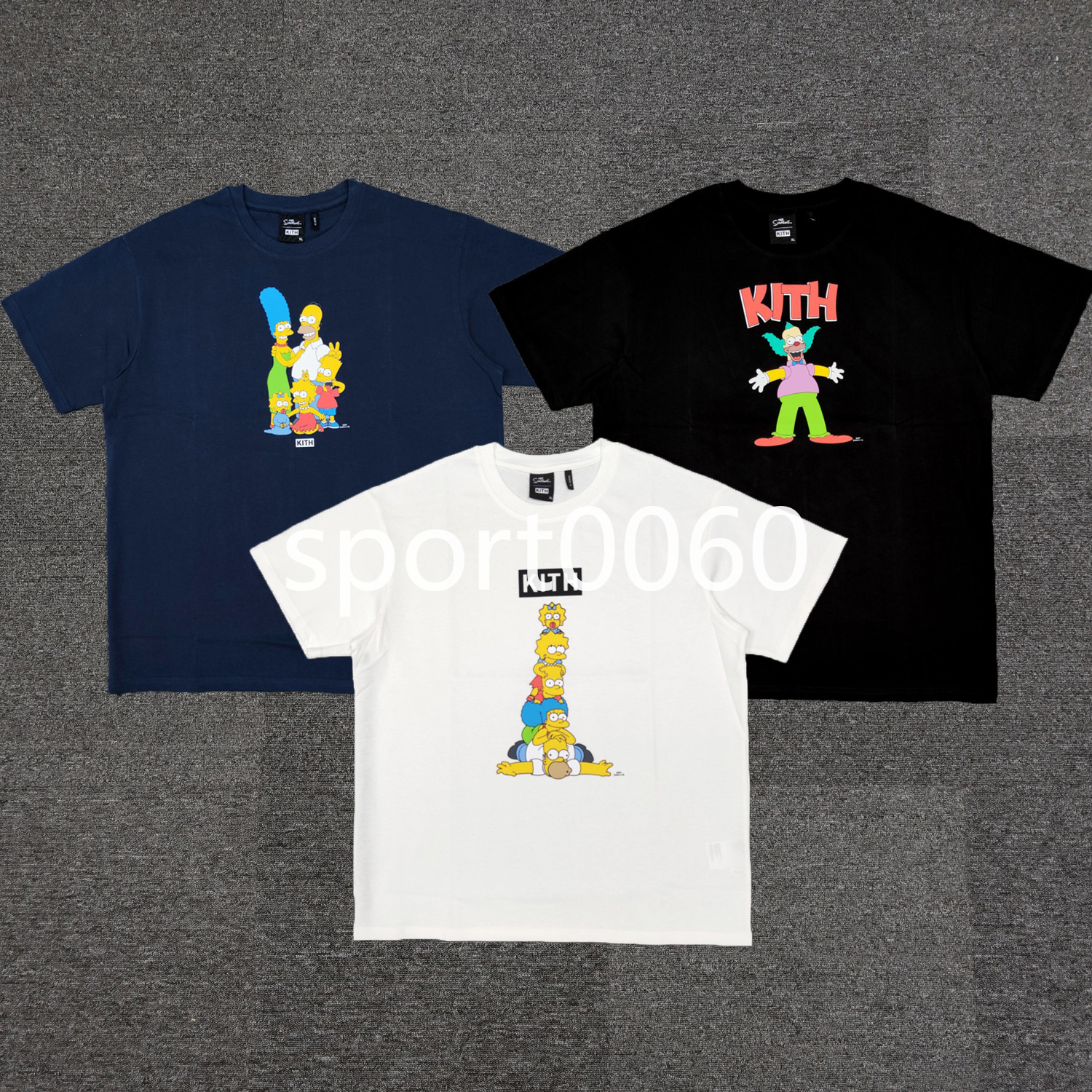 Kith New Joint Three-Color Simpson Anime Print Mens and Womens High Street Maychao round Neck Loose Short Sleeves T-shirt, Dark blue
Kith New Joint Three-Color Simpson Anime Print Mens and Womens High Street Maychao round Neck Loose Short Sleeves T-shirt, Dark blue