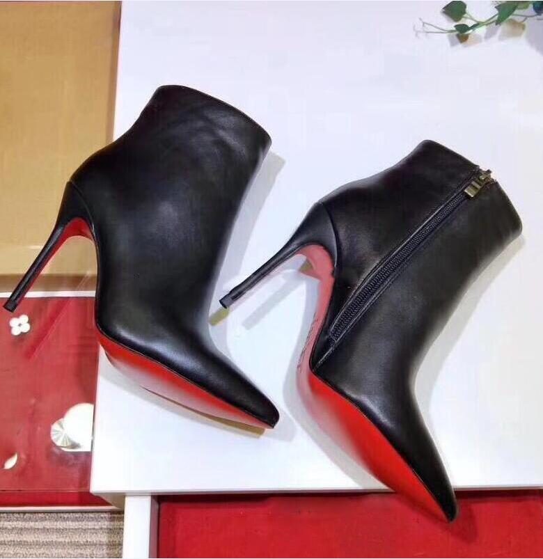 Stiletto Luxury Black red Leather with Spikes Pointed Toes Women Ankle Boots Fashion Designer Sexy Ladies Red Bottom High Heels Shoes Pumps, Black/sheepskin
Stiletto Luxury Black red Leather with Spikes Pointed Toes Women Ankle Boots Fashion Designer Sexy Ladies Red Bottom High Heels Shoes Pumps, Black/sheepskin