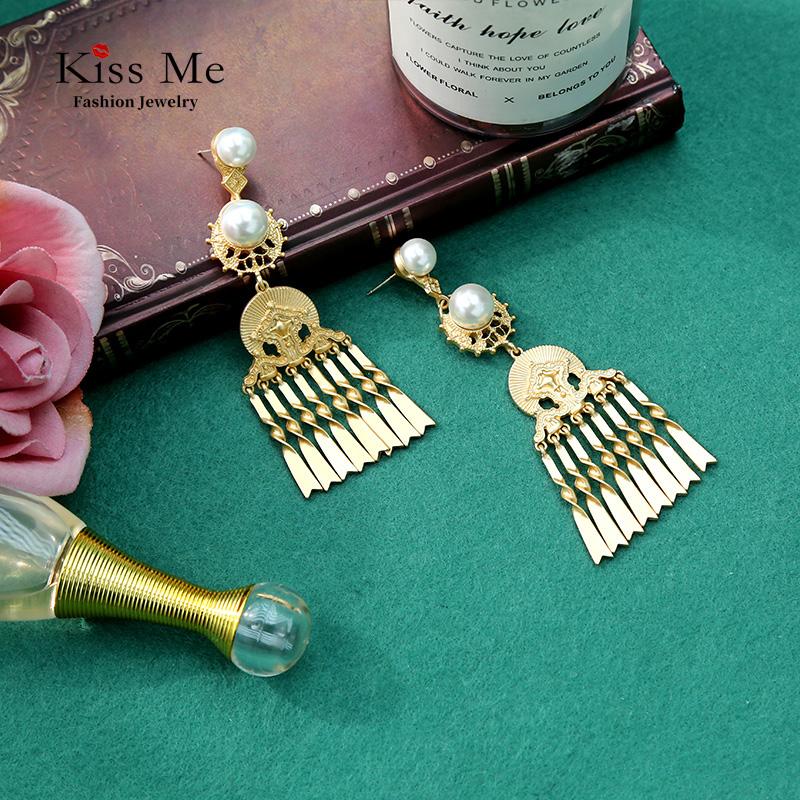 Dangle & Chandelier Kissme Bohemia Luxurious Court Style Drop Earrings For Women Worn Gold Color Relievo Alloy Tassel Hyperbole Fashion Jewe 
Dangle & Chandelier Kissme Bohemia Luxurious Court Style Drop Earrings For Women Worn Gold Color Relievo Alloy Tassel Hyperbole Fashion Jewe