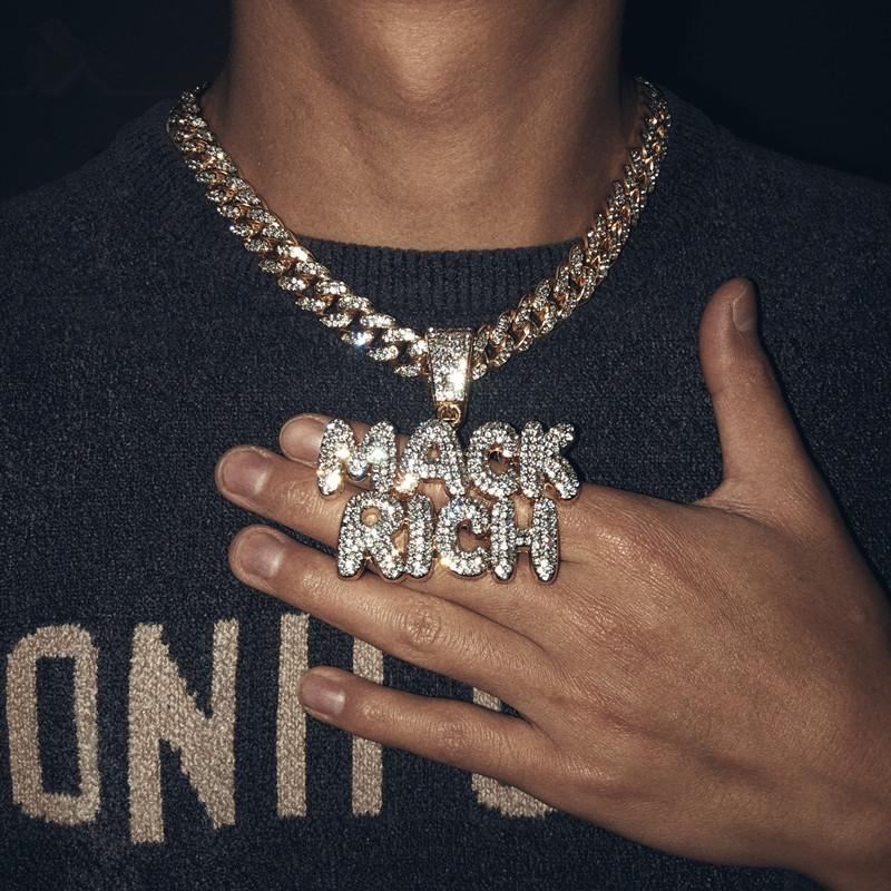 Pendant Necklaces Iced Out Micro Pave Cubic Zircon Letter MACK RICH Necklace For Men'S Hip Hop Jewelry Fashion Choker Gift
Pendant Necklaces Iced Out Micro Pave Cubic Zircon Letter MACK RICH Necklace For Men'S Hip Hop Jewelry Fashion Choker Gift