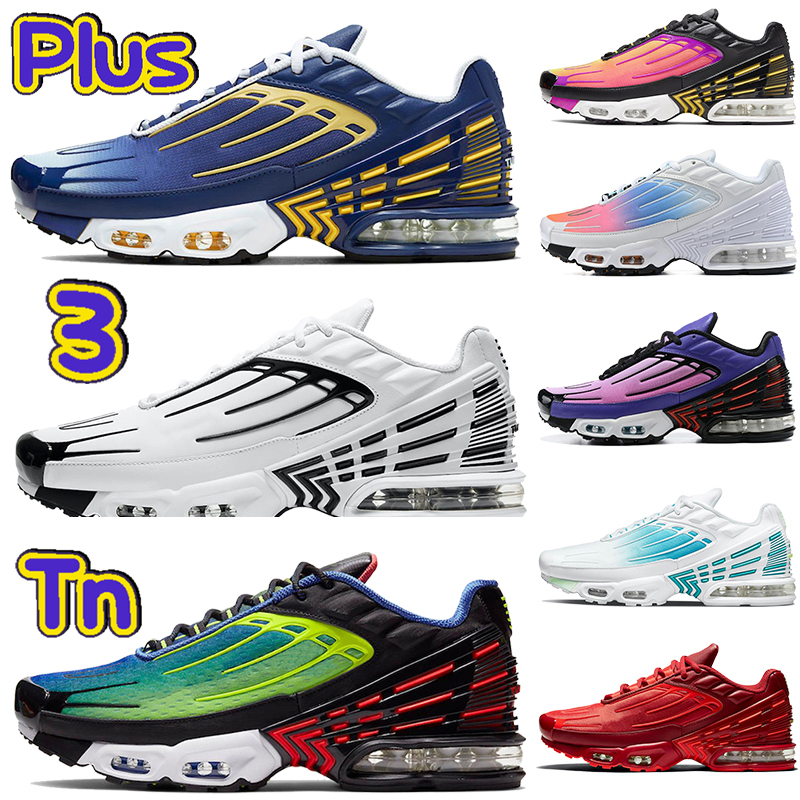 

Top quality tn plus 3.0 mens running shoes classic triple white black laser blue crater ghost green obsidian bred hyper violet silver red smoke grey outdoor sneakers