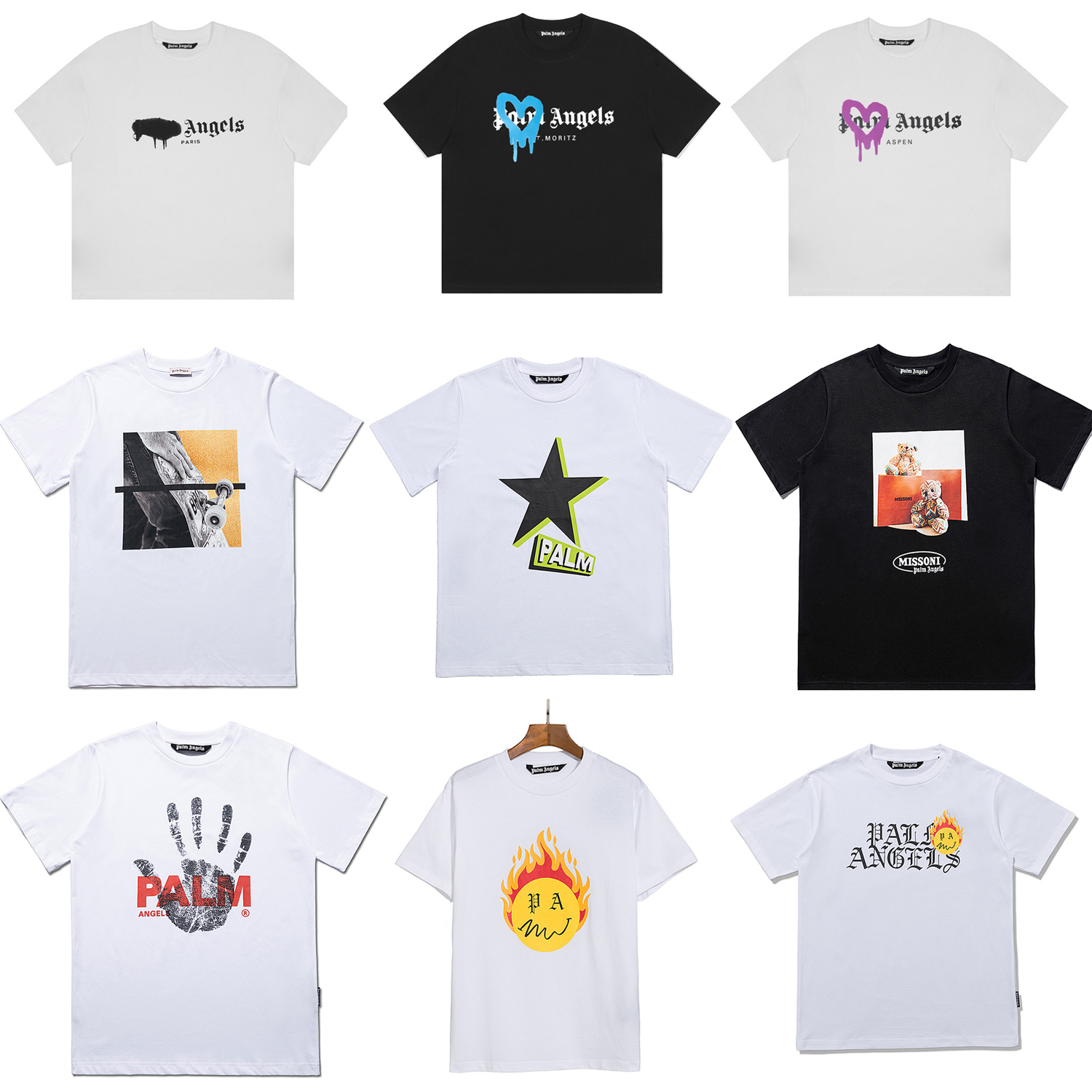 Palm Angels Men Women Print Tees good qaulity 100% Cotton T shirt 532453, 23 
Palm Angels Men Women Print Tees good qaulity 100% Cotton T shirt 532453, 23