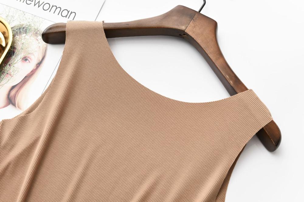 Spring Summer Tank Tops Women Sleeveless Round Neck Loose T Shirt Ladies Vest Singlets Camisole Cotton Rib Slim Ladies Thin Vest 210308