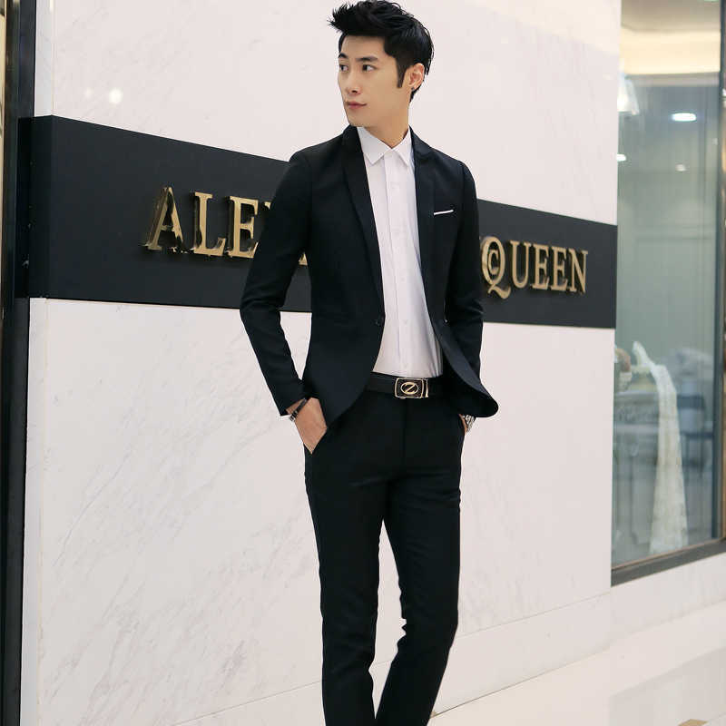 2021 four seasons new three-piece suit (suit + pants + shirt) dress business casual suit men's large m-5xl X0909