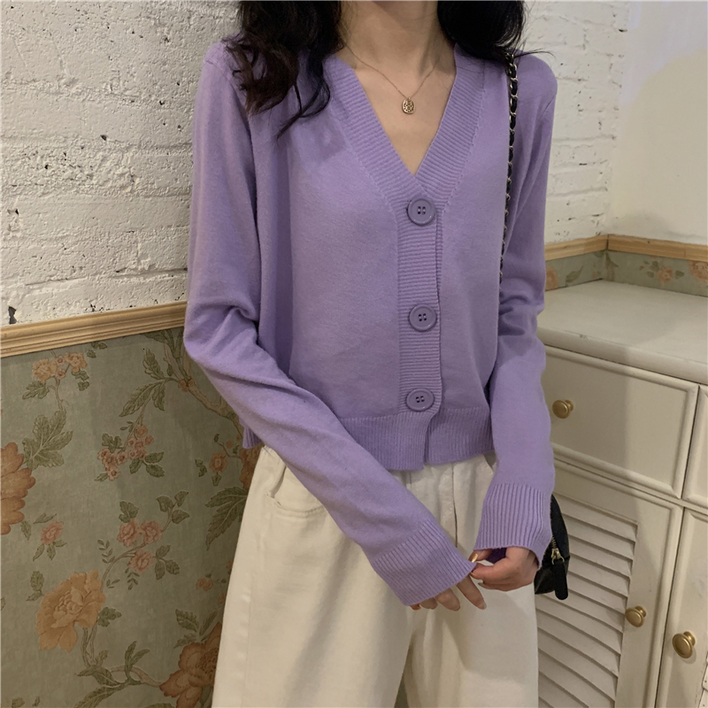 2021 New Thin Cardigan Women V-neck Single Breasted Cardigans Basic Long Sleeve Cropped Knit Sweater Lilac Autumn Vintage Ladies A5jg, Beige
2021 New Thin Cardigan Women V-neck Single Breasted Cardigans Basic Long Sleeve Cropped Knit Sweater Lilac Autumn Vintage Ladies A5jg, Beige