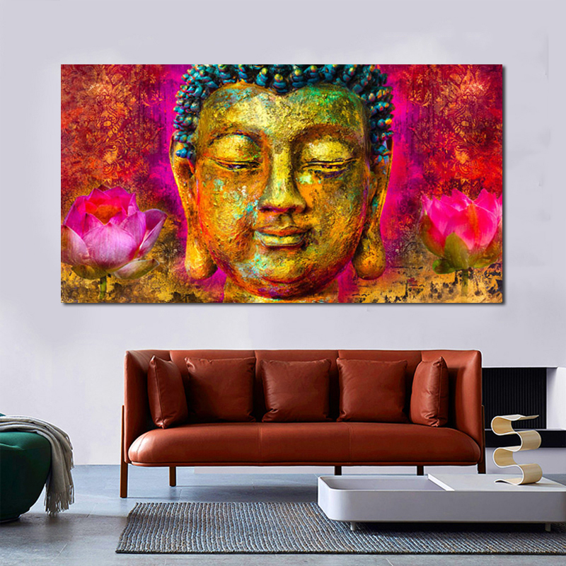 Colorful Buddha Canvas Painting Abstract Pictures Wall Art For Living Room Decoration Posters And Prints NO FRAME