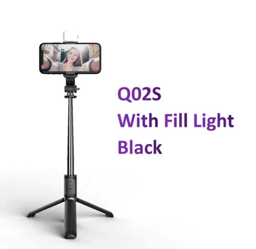 Cell Phone Holders Wireless bluetooth selfie stick foldable mini tripod with fill light shutter remote control for IOS Android5738