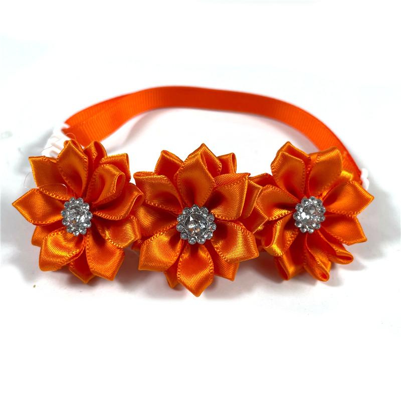 50/100pcs Pet Dog Bow Ties Flowers Collar with Shiny Rhinestones Bright Color Small Middle Neckties Pet Supplies Dog Accessories