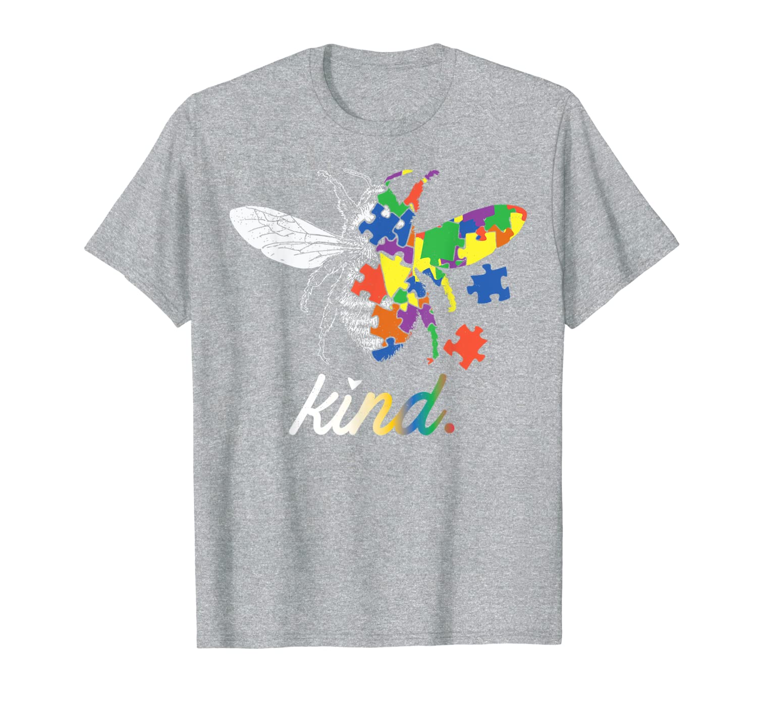 Bee Kind Beautiful Autism Awareness Gift Tee Shirt Puzzle T-Shirt